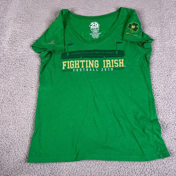 Notre Dame T Shirt Women L Green Fighting Irish 2018 No Breaking Point 29 Years - Picture 11 of 11